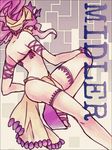  bikini_top character_name faceless faceless_female headdress jojo_no_kimyou_na_bouken long_hair midler pelvic_curtain purple_hair saichuu_(more1208) sandals solo star stardust_crusaders veil wrist_cuffs 