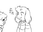  asriel_dreemurr clothed clothing dialogue duo english-text happy smile undertale video_games 
