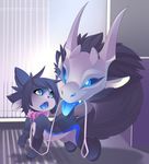  anthro blue_eyes blue_tongue dragon mammal rodent rudragon squirrel tail_mouth 
