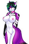  alpha_channel anthro areola big_breasts breasts canine collar female looking_at_viewer mammal navel nipples nude porin pussy simple_background smile solo standing transparent_background 