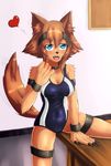  &lt;3 canine claws clothed clothing collar female kobold mammal monster_musume polt_(monster_musume) solo swimsuit 