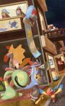  anorith archen arctozolt armaldo aurorus banner building closed_eyes commentary_request cradily dracovish highres holding holding_megaphone kabuto_(pokemon) megaphone night no_humans open_door open_mouth outdoors pokemon pokemon_(creature) pokemon_focus regice regidrago regieleki regirock registeel relicanth rizaillus shieldon sign signature sky star_(sky) starry_sky themed_object tirtouga tyrantrum tyrunt wailord 