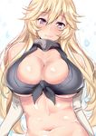  bottomless cleavage iowa_(kancolle) kantai_collection no_bra open_shirt sankakusui_(artist) underboob 