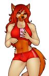  alpha_channel anthro canine clothed clothing female looking_at_viewer mammal navel phone porin simple_background smile solo teeth tight_clothing transparent_background 