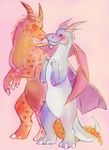  blush claws cosmos_(character) cute dragon duo facial_hair goatee happy horn male male/male romantic_couple shaiger smile spyro_the_dragon standing titan_(character) video_games western_dragon wings 
