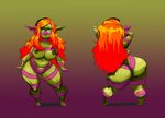  4chan big_butt breasts butt female green_eyes green_nipples hair huge_butt imp nipples not_furry orange_hair pointy_ears solo thick_thighs unknown_artist vivian_james 