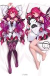  1girl :p armpits arms_up asymmetrical_wings bare_legs barefoot bed_sheet black_dress black_halo black_horns black_wings bloom_(irys) blue_eyes blush breasts brooch character_doll cleavage cleavage_cutout closed_eyes clothing_cutout commentary_request copyright_notice crystal_wings dakimakura_(medium) demon_horns detached_sleeves detached_wings diamond_cutout doll double-parted_bangs double_halo dress dress_flower earrings flower flower_brooch full_body gloom_(irys) gradient_hair guyrys hair_between_eyes halo heart heart_brooch heterochromia highres hololive hololive_english hololive_friends_(plush) horns hugging_doll hugging_object irys_(hololive) irys_(irys_2.0)_(hololive) jewelry juliet_sleeves layered_dress legwear_cutout long_hair long_sleeves looking_at_viewer low-tied_long_hair lying mismatched_wings momoshiki_tsubaki multicolored_hair multicolored_horns nail_polish no_legwear no_shoes official_art on_back on_bed on_side parted_lips pink_eyes pointy_ears puffy_sleeves purple_hair purple_skirt purple_thighhighs red_flower red_hair red_horns red_nails sample_watermark short_dress single_hair_streak skirt sleeping sleeveless sleeveless_dress star_halo streaked_hair thighhighs toenail_polish toenails tongue tongue_out two-tone_horns u_u very_long_hair virtual_youtuber watermark white_dress white_halo white_sleeves white_wings wide_sleeves wings zettai_ryouiki 