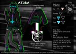  azura black_fur black_hair cat clothed clothing cub drredhusky83 english_text feline fur green_eyes hair hood jewelry llmixll mammal middle_finger model_sheet necklace pendant shorts sneakers text young 