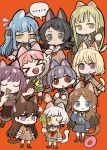  >_< 6+girls absurdres animal_ear_fluff animal_ears ave_mujica_(bang_dream!) bang_dream! bang_dream!_it's_mygo!!!!! black_hair black_skirt black_socks blonde_hair blue_eyes blue_hair blue_shirt blue_skirt brown_dress brown_hair cat_ears cat_girl cat_tail cellphone chibi chibi_only chihaya_anon chinese_commentary closed_eyes closed_mouth commentary_request cucumber donut dress drink_carton fang food green_hair green_necktie green_skirt grey_hair grey_jacket grey_neckerchief grey_shirt hair_ornament hairclip hanasakigawa_school_uniform haneoka_school_uniform highres holding holding_drink_carton holding_ice_cream_cone holding_phone ice_cream ice_cream_cone jacket kaname_raana kemonomimi_mode llllwewewe long_hair long_sleeves matcha_(food) medium_hair misumi_uika mole mole_under_eye multiple_girls mygo!!!!!_(bang_dream!) nagasaki_soyo neckerchief necktie one_eye_closed open_mouth phone pink_hair plaid_clothes plaid_skirt pleated_dress purple_background purple_eyes raana_the_cat red_eyes sailor_dress school_uniform selfie shiina_taki shirt short_hair skirt smartphone socks sweatdrop tail takamatsu_tomori togawa_sakiko tongue tongue_out tsukinomori_school_uniform twirling_hair two_side_up u_u v wakaba_mutsumi yahata_umiri yellow_eyes yuutenji_nyamu 