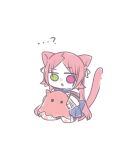  ...? 1girl animal_ears animal_hands assault_lily back_bow blue_bow blue_sailor_collar boots bow brown_pantyhose cat_ears cat_girl cat_paws cat_tail chibi commentary detached_sleeves full_body green_eyes hair_ribbon heterochromia holding holding_stuffed_toy kemonomimi_mode layered_sleeves long_hair long_sleeves looking_at_object miniskirt nigari_(ngari_0115) no_pupils odaiba_girls_high_school_uniform pantyhose parted_bangs parted_lips paw_shoes pleated_skirt red_eyes red_hair ribbon sailor_collar school_uniform serafuku shiba_tomoshibi shirt shoe_soles sitting skirt sleeveless sleeveless_shirt solo stuffed_animal stuffed_octopus stuffed_toy tail tail_raised very_long_hair white_boots white_ribbon white_shirt 