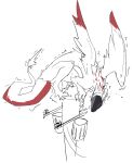 all_fours ambiguous_gender bodily_fluids claws dragon feral fur furred_dragon furred_scalie furred_wings gagaga_ram hi_res hunched_over markings mythological_creature mythological_scalie mythology pawpads paws raised_wings red_markings robotic scalie scared screen screen_eyes screen_face shaking solo spread_wings sweat sweatdrop tail tail_tuft tapering_tail trembling tuft utility_pole white_body white_fur wings