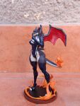 3:4 3d_(artwork) abs absurd_res accessory animal_anthro animal_genitalia anthro armwear barbell_piercing biceps big_breasts big_butt biped bodily_fluids breasts butt charizard choker clothing collar digital_media_(artwork) dominant eyelashes facial_piercing fan_character figurine fire generation_1_pokemon genitals glistening glistening_abs glistening_breasts gynomorph hair hi_res holding_object horn huge_breasts intersex jewelry latex latex_armwear latex_clothing latex_legwear latex_skinsuit latex_stockings latex_thigh_highs leash legwear looking_at_viewer melee_weapon morgan_morningstar muscularanthro necklace nintendo nipple_barbell nipple_piercing nipples non-mammal_breasts non-mammal_nipples nose_piercing nose_ring piercing pokemon pokemon_(species) polearm presenting ring_piercing sculpture septum_piercing septum_ring skinsuit smile solo spread_wings stockings tail thick_thighs thigh_highs tight_clothing tongue tongue_out vein weapon wide_hips wings