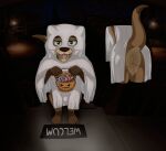 2026 absurd_res animal_dildo animal_sex_toy anthro bed_sheet bedding bedroom_eyes brown_body brown_fur bulge butt candy canine_dildo clothing condom costume dessert detailed_bulge dildo fangs food foofyscoop fur genital_outline genitals ghost_costume green_eyes halloween halloween_costume hi_res holidays jake_the_otter looking_at_viewer male mammal mood_lighting mustelid narrowed_eyes otter outside penis penis_outline plant porch pumpkin_basket raised_tail seductive sex_toy sexual_barrier_device sidewalk solo street_lamp tail tapering_penis teeth tongue tongue_out tree welcome_mat