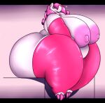 2017 absurd_res anthro areola armwear belly big_areola big_breasts big_butt big_nipples breasts butt cherry_(ellegarden) claws clothing curvy_figure digital_drawing_(artwork) digital_media_(artwork) ear_piercing ear_stud elbow_gloves female gloves hair hair_over_eye hand_on_leg handwear heart_symbol hi_res huge_areola huge_breasts huge_butt huge_hips huge_thighs hyper hyper_areola hyper_breasts hyper_butt hyper_hips hyper_thighs legwear letterbox mammal mostly_nude nipples noirbutt obese obese_anthro obese_female overweight overweight_anthro overweight_female piercing pink_background pink_body pink_claws pink_hair pinup pose rhinoceros simple_background sitting solo thick_thighs thigh_highs three-quarter_view wavy_hair wide_hips