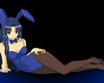 animal_ears arm_support asakura_ryouko bare_shoulders black_background black_footwear black_legwear blue_background blue_bow blue_eyes blue_hair blue_hairband blue_leotard blue_neckwear bow bowtie breasts bunny_ears bunnysuit cleavage closed_mouth detached_collar eyebrows_visible_through_hair fake_animal_ears full_body gradient gradient_background hairband hand_on_hip high_heels hips ikeda_shouko legs legs_together leotard light_smile long_hair long_legs looking_at_viewer medium_breasts official_art pantyhose shiny shiny_hair shoes smile solo strapless strapless_leotard suzumiya_haruhi_no_yuuutsu thick_eyebrows vector_trace very_long_hair wallpaper wrist_cuffs 
