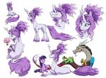  2016 blue_eyes discord_(mlp) draconequus equine feral flower friendship_is_magic group harmony_(mlp) heilos horn mammal my_little_pony open_mouth plant purple_eyes twilight_sparkle_(mlp) unicorn winged_unicorn wings yellow_eyes 