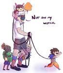  alternate_costume american_flag american_flag_legwear animal_ears backpack bag blonde_hair brown_hair bunny_ears cotton_candy crocs d.va_(gremlin) d.va_(overwatch) english face_mask fatherly flag_print frog goggles hairlocs highres junkrat_(overwatch) leash leg_cling long_hair lucio_(overwatch) mask overwatch polkabun print_legwear sandals shirt shoes short_hair shorts socks soldier:_76_(overwatch) stuffed_animal stuffed_frog stuffed_toy t-shirt tank_top tracer_(overwatch) v-shaped_eyebrows visor whisker_markings white_hair younger 