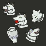 1:1 ayakashi ball_gag bodily_fluids canid canine canis collar drooling feral gag gagged ghost headshot_portrait hi_res hypnosis hypnotic_visor kekkaishi loonertick madarao_(kekkaishi) male mammal mind_control open_mouth portrait ring_gag saliva solo spirit wolf