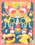  >_< chimecho chingling commentary_request evolutionary_line full_moon mega_chimecho moon musical_note no_humans o_0-zzz open_mouth pokemon pokemon_(creature) sparkle striped_border yellow_eyes 