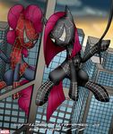  brab777_(artist) city clothed clothing costume earth_pony equine female feral friendship_is_magic fur hair horse mammal marvel my_little_pony pink_hair pinkamena_(mlp) pinkie_pie_(mlp) pony spider-man_(character) spider-man_(series) 