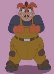 absurd_res anthro baileydoodles boots clothed clothing diaper diaper_bulge diaper_under_clothing dreamworks ear_piercing facial_piercing female fingers footwear gesture hand_gesture hi_res hooved_fingers hooves mammal mohawk nose_piercing nose_ring overalls piercing pigtail_(the_bad_guys) ring_piercing shoes solo suid suine sus_(pig) the_bad_guys thumbs_up wearing_diaper wild_boar