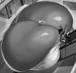 2026 anthro barely_contained barely_contained_breasts between_breasts big_breasts big_butt black_hair bodily_fluids breasts bubble_butt busty_boy_(lore) butt carmessi casual_hyper cleavage cleavage_overflow clothed clothing container crop_hoodie cup digital_media_(artwork) dragon duo ear_piercing english_text escalator gynomorph gynomorph/male hair hi_res huge_breasts huge_butt hyper hyper_breasts inner_ear_fluff intersex intersex/male lagomorph leporid looking_at_viewer male mall mammal monochrome mythological_creature mythological_scalie mythology onomatopoeia piercing rabbit scalie shopping_bag sound_effects streetwear sweat sweaty_breasts tail text tuft white_hair wide_hips