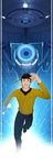  america anton_yelchin commentary epic highres male_focus pavel_chekov science_fiction solo space space_craft star_(sky) star_trek uniform uss_enterprise 