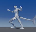 2_penises 3d_(artwork) abs anthro aquatic balls blue_eyes countershade_torso countershading digital_media_(artwork) diphallism fin fish flaccid genitals grey_penis joey_(joeyjazz) joeyjazz male multi_genitalia multi_penis multicolored_body nude pecs penis shark shark_tail sharp_teeth simple_background smile solo tail tail_fin teeth two_tone_body