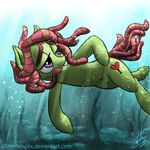  2016 absurd_res cutie_mark dreadlocks earth_pony equine feral friendship_is_magic hair half-closed_eyes hi_res hooves horse long_hair mammal multicolored_hair my_little_pony navel pony smile solo tree_hugger_(mlp) two_tone_hair underwater water xxmarkingxx 