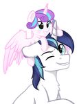 equine feathered_wings feathers female feral flurry_heart_(mlp) friendship_is_magic hair horn kaylemi male mammal multicolored_hair my_little_pony shining_armor_(mlp) two_tone_hair unicorn winged_unicorn wings young 