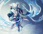  artist_name bodysuit cold frost_(warframe) full_body grin helmet ice male_focus smile solo standing steam steelsuit teeth warframe 