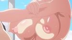 1girl animated animated_gif areolae breasts female large_breasts nipples nudist_beach_ni_shuugakuryokou_de!!_the_animation outdoors pink_pineapple puffy_nipples shiny_skin sweat 