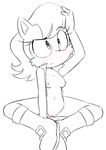  2016 anthro areola blush boots breasts chipmunk clothing female footwear fur hair hearlesssoul mammal navel nipples nude pussy rodent sally_acorn shirt solo sonic_(series) spread_legs spreading 