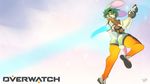  anthro big_ears butt clothed clothing digital_media_(artwork) eyewear goggles gun hair handgun inoby lagomorph male mammal open_mouth overwatch penis rabbit ranged_weapon simple_background smile solo tracer_(overwatch) video_games weapon 