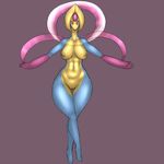  2016 anthro anthrofied areola big_breasts blue_skin breasts brown_nipples cresselia female hi_res legendary_pok&eacute;mon looking_at_viewer lurkingtyger multicolored_skin nintendo nipples nude pok&eacute;mon pok&eacute;morph purple_background purple_eyes purple_skin pussy simple_background sketch solo thick_thighs video_games wide-hips yellow_skin 