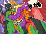  anus black_skin blush crossgender cum cum_in_pussy cum_inside cynder dragon euyoshi89 fan_character green_skin group group_sex lizard penetration purple_skin pussy reptile scalie sex spyro spyro_the_dragon tail_sex threesome vaginal vaginal_penetration video_games 