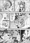  comic greyscale highres kaenbyou_rin komeiji_koishi monochrome niiko_(gonnzou) touhou translation_request 