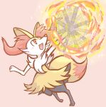 2015 afterimage aliasing ambiguous_anthro ambiguous_gender anthro binary_drawing blush braixen canid cel_shading cute_fangs digital_drawing_(artwork) digital_media_(artwork) digitigrade dipstick_tail dithering elemental_manipulation fangs female_(lore) fire fire_dancing fire_manipulation fire_performance flat_chested front_view full-length_portrait gd-058 generation_6_pokemon holding_object holding_stick japanese_description leaning leaning_forward mammal markings nintendo nude_ambiguous nude_anthro on_model on_one_leg open_mouth open_smile performance_art pokemon pokemon_(species) portrait shaded simple_background smile snout solo sparkles standing stick tail tail_markings teeth translated_description unavailable_at_source 