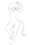  anthro barefoot blush buckteeth circumcised flaccid humanoid_penis jonah_(vulapa) line_art looking_at_viewer male mammal monochrome mouse nipples nude penis pinup pose pubes raised_arm rodent sketch solo teeth vulapa young 