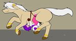  anthro anthro_on_feral belly_riding bestiality blue_eyes bound canine duo equine female female_on_feral feral hair hooves horse male male/female mammal penetration planeshifterlair purple_hair restrained sex vaginal vaginal_penetration white_hair 