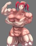  discipline muscle nishizaki_momone nurse_outfit red_hair zetarok 