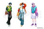  3boys 3skm_(nijisanji) ahoge alternate_costume aqua_hair bag bag_charm baseball_cap belt belt_charm black_hat black_pants blue_eyes blue_pants blue_streaks blue_sweater_vest charm_(object) copyright_notice denim drawstring full_body green_sweater hair_over_shoulder hand_in_pocket hand_up hands_in_pockets hat headphones headphones_around_neck holding holding_unworn_clothes holding_unworn_hat hood hood_down hoodie jacket jeans jewelry kaisei_(nijisanji) kitami_yusei lineup long_sleeves looking_at_viewer low_ponytail male_focus multicolored_hair multiple_boys nijisanji open_clothes open_jacket orange_hair orange_jacket pants parted_bangs pendant pink_hoodie ponytail print_sweater purple_bag purple_hair purple_shoes red_bag red_belt red_eyes red_streaks sakaki_ness sample_watermark shirt shirt_under_sweater shoes short_hair shorts shoulder_bag simple_background single_bare_shoulder smile sneakers socks sriokorr standing streaked_hair sweater sweater_vest tank_top torn_clothes torn_jeans torn_pants track_pants two-sided_fabric two-sided_jacket unworn_hat unworn_headwear v-neck virtual_youtuber watermark white_background white_shirt white_shoes white_shorts white_socks white_tank_top yellow_bag yellow_shoes 