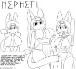  absurd_res ankh anthro bedroom_eyes big_breasts bottomwear breast_curtains breasts clothed clothing deity digital_media_(artwork) domestic_cat ear_piercing ear_ring egyptian egyptian_clothing egyptian_mythology felid feline felis female fur furgonomic_piercing furgonomics hair hi_res holding_breast huge_breasts jewelry loincloth looking_at_viewer lore mammal middle_eastern_mythology mythology narrowed_eyes nepheti_(notmypornaccount) notmypornaccount panties piercing ponytail ring_piercing seductive simple_background smile solo tail text thick_thighs underwear 