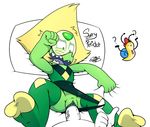  &lt;3 2016 2_toes ? alien ambiguous_gender blush cartoon_network clothed clothing clothing_aside english_text female gastropod gem_(species) grabbing_sheets green_skin hair hi_res humanoid humanoid_penis not_furry open_mouth penetration penis peridot_(steven_universe) pussy scared sex sharp_teeth simple_background snail solo_focus spice5400 spread_legs spreading steven_universe teeth text toes vaginal vaginal_penetration yelling 