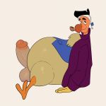 1:1 balls dodo_(alice_in_wonderland) feathers genitals glans half_naked happy hi_res looking_at_viewer male offering_sex penis scottdeer sitting tail
