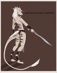 anthro aspeel hair lizard male melee_weapon red_eyes reptile scalie sword weapon white_hair 