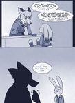  2016 angry canine clothed clothing comic dialogue disney duo english_text female fox judy_hopps july_hopps_(mistermead) lagomorph male mammal mistermead nick_wilde rabbit text uniform zootopia 