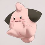  2016 blush cleffa female feral hi_res nintendo open_mouth pok&eacute;mon pussy simple_background solo tears video_games waddling_head youjomodoki young 