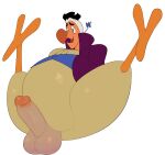 absurd_res balls dodo_(alice_in_wonderland) falling falling_down feathers genitals glans half_naked happy hi_res legs_up looking_down male penis scottdeer sitting tail