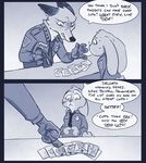  2016 canine clothed clothing comic dialogue disney duo english_text female fox july_hopps_(mistermead) lagomorph male mammal mistermead nick_wilde rabbit text uniform zootopia 